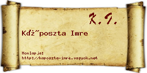 Káposzta Imre névjegykártya