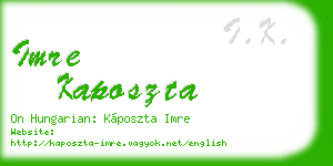imre kaposzta business card